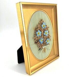 Vintage Cottagecore Gold Framed Pressed Flower Botanical Wall Art Decor